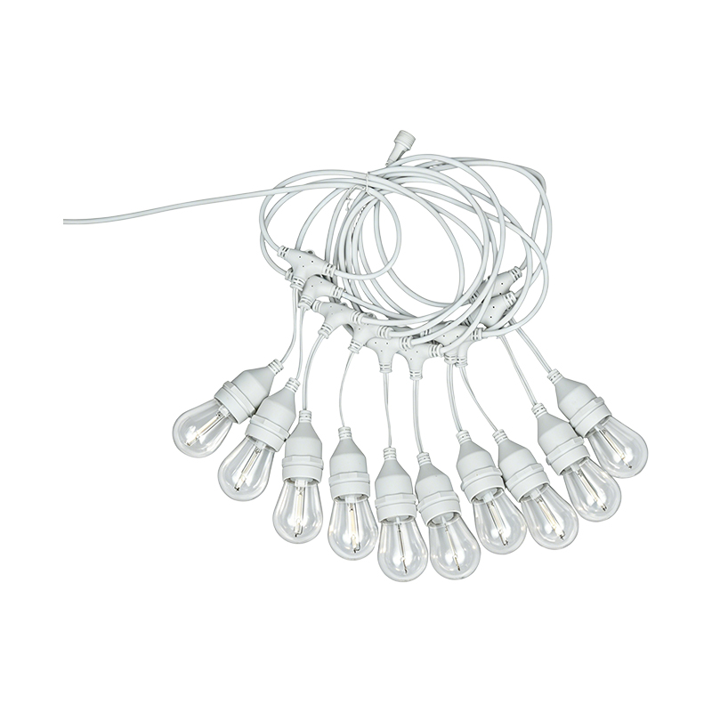 S14 hängtråd E27 spiral transparent lampskärm färg string light
