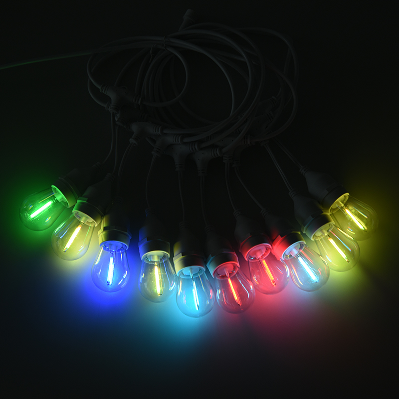 S14 hängtråd E27 spiral transparent lampskärm färg string light