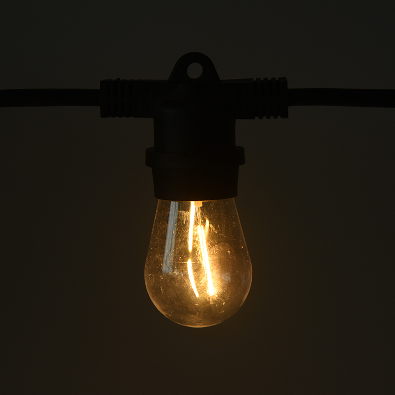 US Standard S14 String Lights, Integrerad E26 Spiral Sockel, Varmvitt ljus, Heavy-Duty Engineering Model