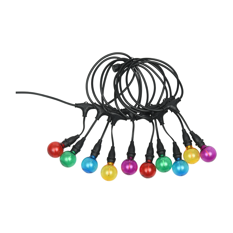 G40 rund glödlampa E12 skruvfot färgad pendel typ string lampa