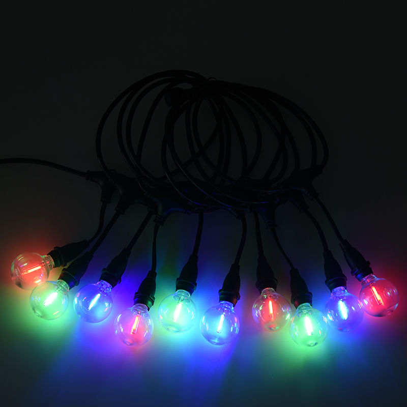 G40 transparent glödlampa E12 spiral munfärgad hängsnöre